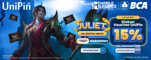 JULIET (Juli Ekstra Hemat) - Diskon Hingga 15RB Voucher UniPin dan Voucher Games Pakai BCA
